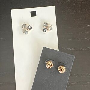 LOFT Gold and Silver Knot Earrings